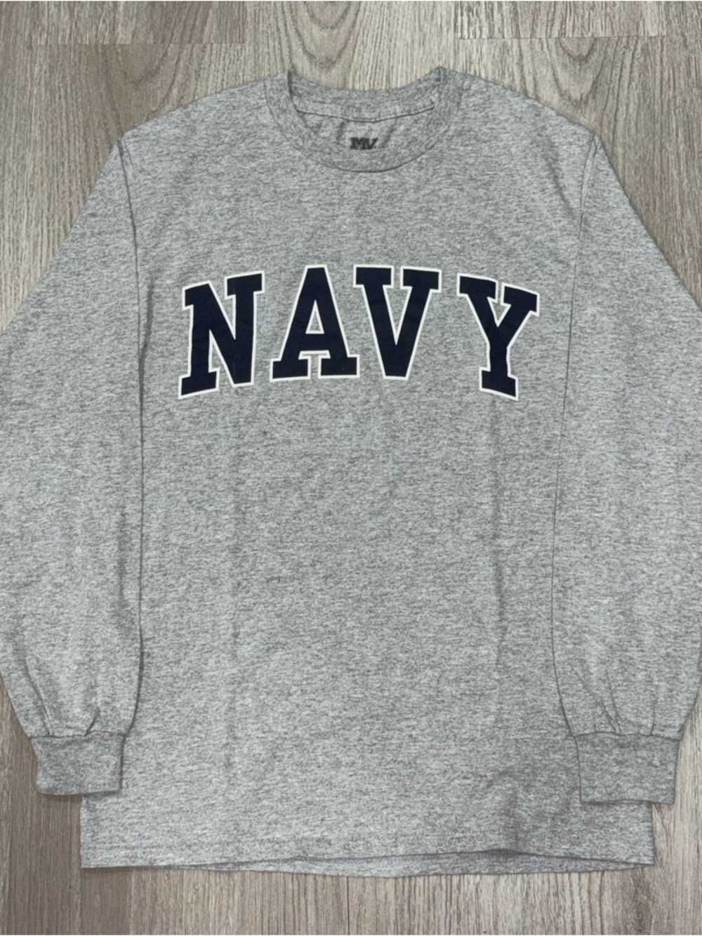 Vintage MV Sport Navy
Long Sleeve T-Shirt Womens S Gray